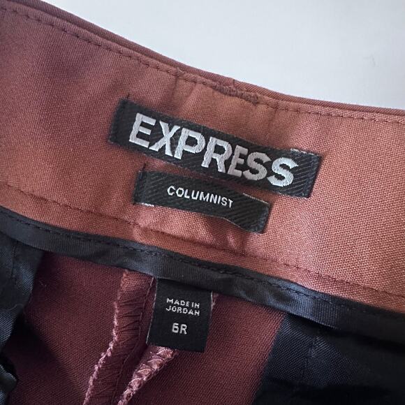 Express Columnist Pants Size 6 Burgundy orange - Excellent! - Picture 6 of 8